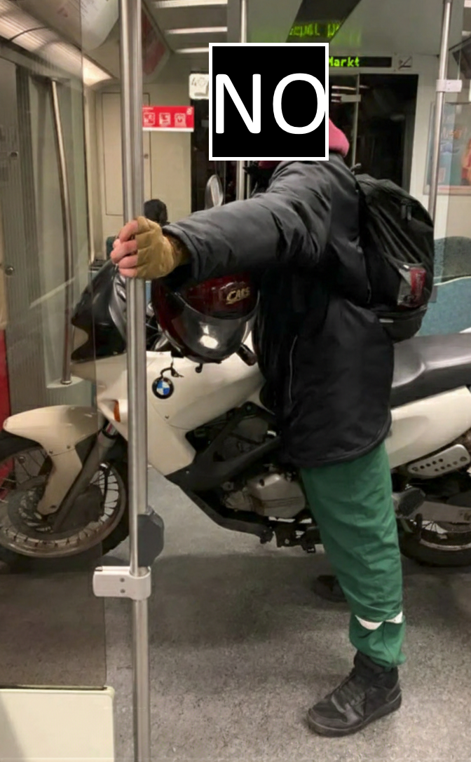 Motorcycle in the S-Bahn